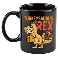 Turkeysaurus Rex Cute Funny Thanksgiving Dinosaur 11oz C Handle Ceramic Mug