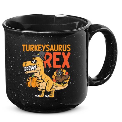 Turkeysaurus Rex Cute Funny Thanksgiving Dinosaur 15oz Campfire Ceramic Mug