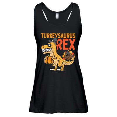 Turkeysaurus Rex Cute Funny Thanksgiving Dinosaur Ladies Essential Flowy Tank