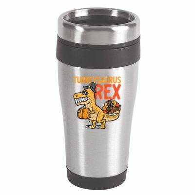 Turkeysaurus Rex Cute Funny Thanksgiving Dinosaur 16oz Travel Tumbler