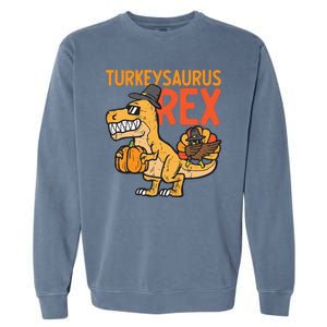 Turkeysaurus Rex Cute Funny Thanksgiving Dinosaur Garment-Dyed Sweatshirt