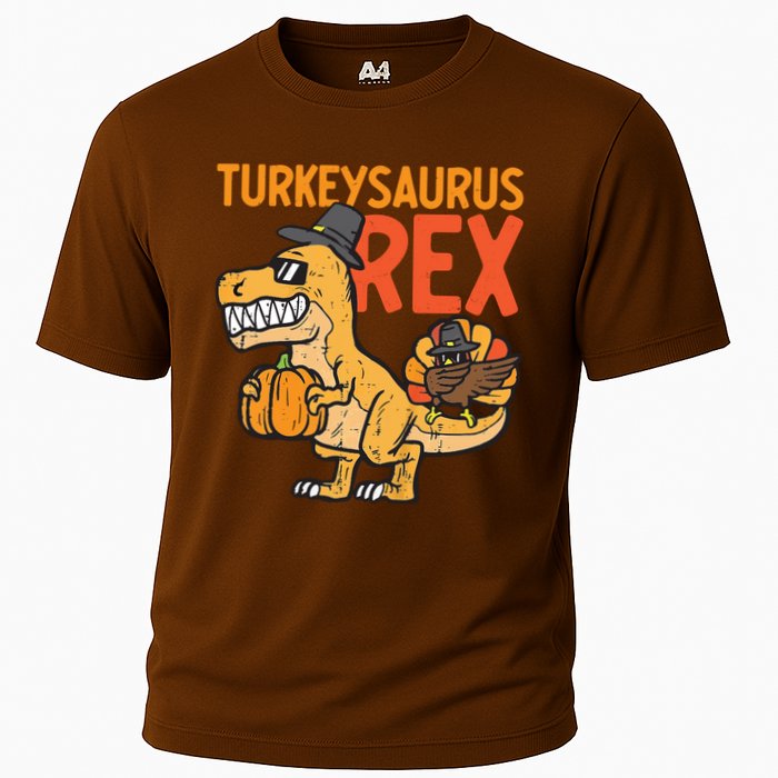 Turkeysaurus Rex Cute Funny Thanksgiving Dinosaur Cooling Performance Crew T-Shirt