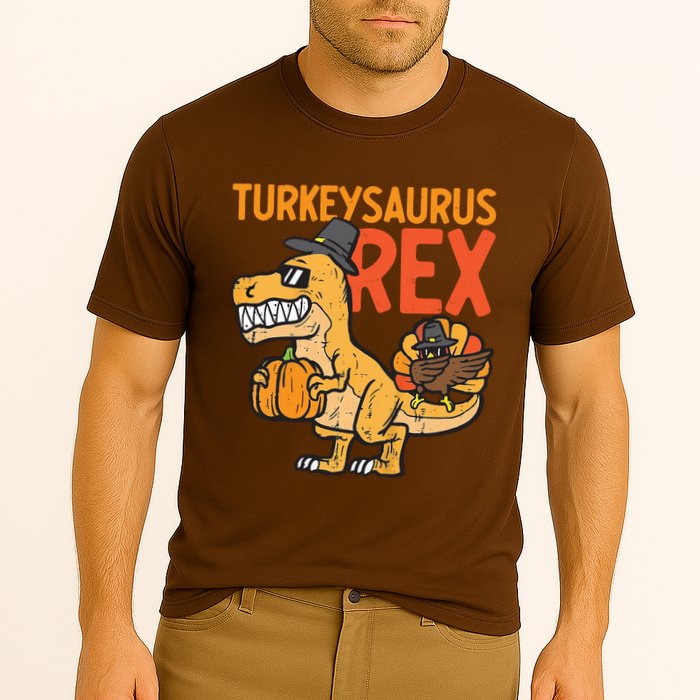 Turkeysaurus Rex Cute Funny Thanksgiving Dinosaur Cooling Performance Crew T-Shirt