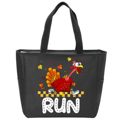 Turkey Run Costume Thanksgiving Running Turkey Trot Zip Tote Bag