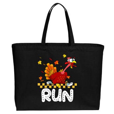 Turkey Run Costume Thanksgiving Running Turkey Trot Cotton Canvas Jumbo Tote