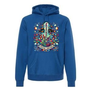 The Rocking Christmas Christmas Rock Guitar Santa Cool Gift Premium Hoodie