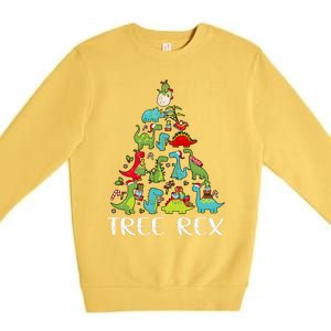 Tree Rex Christmas Funny Cute Dinosaur Xmas Tree Premium Crewneck Sweatshirt