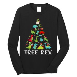 Tree Rex Christmas Funny Cute Dinosaur Xmas Tree Long Sleeve Shirt