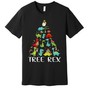 Tree Rex Christmas Funny Cute Dinosaur Xmas Tree Premium T-Shirt