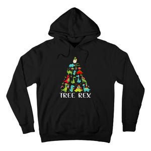 Tree Rex Christmas Funny Cute Dinosaur Xmas Tree Tall Hoodie