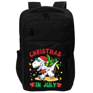 T Rex Christmas In July for Boy Dinosaur Impact Tech Backpack