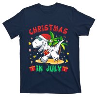 T Rex Christmas In July for Boy Dinosaur T-Shirt