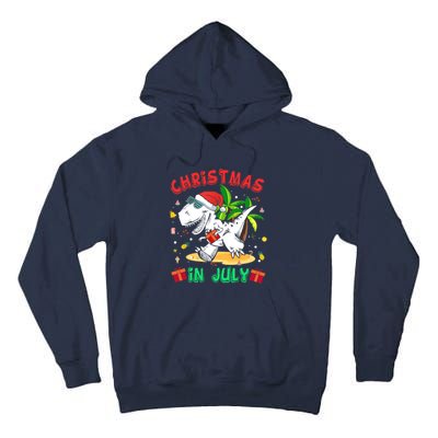 T Rex Christmas In July for Boy Dinosaur Tall Hoodie