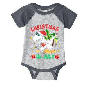 T Rex Christmas In July for Boy Dinosaur Infant Baby Jersey Bodysuit