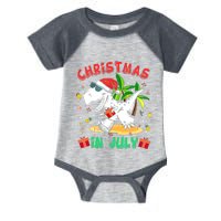 T Rex Christmas In July for Boy Dinosaur Infant Baby Jersey Bodysuit