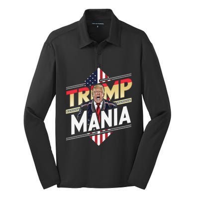 Trump Republican Convention Wrestling Meme Funny Trumpamania Silk Touch Performance Long Sleeve Polo