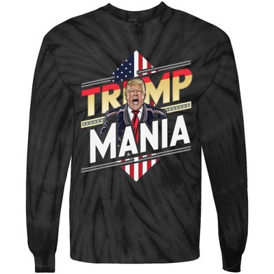 Trump Republican Convention Wrestling Meme Funny Trumpamania Tie-Dye Long Sleeve Shirt