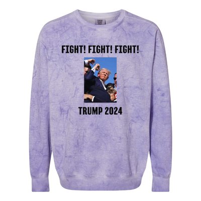 Trump Rally Campaign 2024 Fight Fight Fight Colorblast Crewneck Sweatshirt