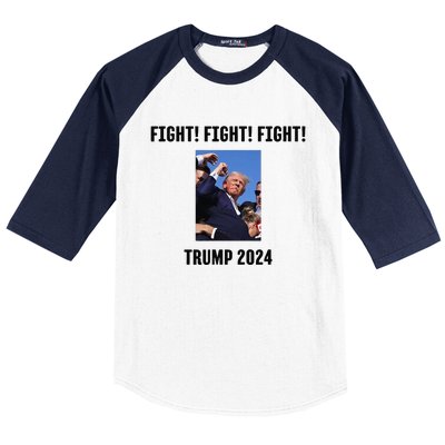 Trump Rally Campaign 2024 Fight Fight Fight Baseball Sleeve Shirt