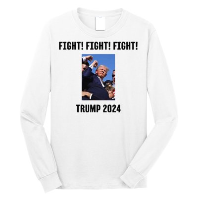 Trump Rally Campaign 2024 Fight Fight Fight Long Sleeve Shirt