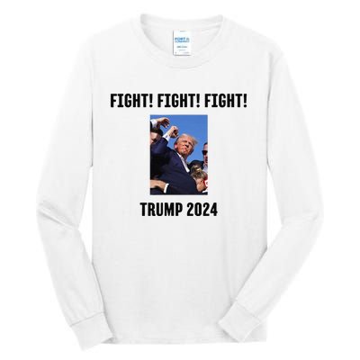 Trump Rally Campaign 2024 Fight Fight Fight Tall Long Sleeve T-Shirt