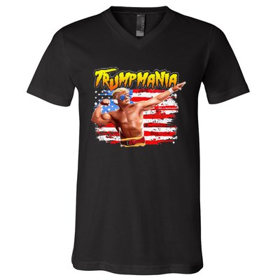 Trump Republican Convention Wrestling Meme Trumpamania V-Neck T-Shirt