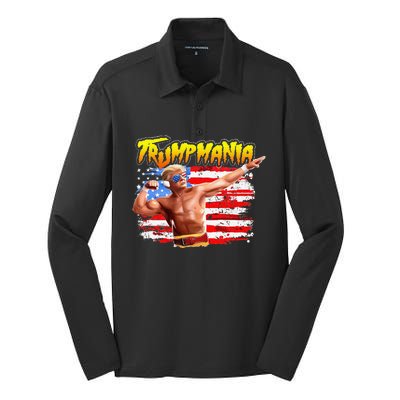 Trump Republican Convention Wrestling Meme Trumpamania Silk Touch Performance Long Sleeve Polo