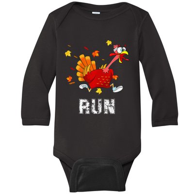 Turkey Run Costume Thanksgiving Running Turkey Trot Baby Long Sleeve Bodysuit