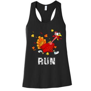 Turkey Run Costume Thanksgiving Running Turkey Trot Women's Racerback Tank