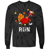 Turkey Run Costume Thanksgiving Running Turkey Trot Tie-Dye Long Sleeve Shirt