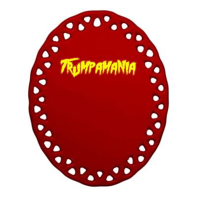 Trump Republican Convention Wrestling Meme Trumpamania Ceramic Oval Ornament