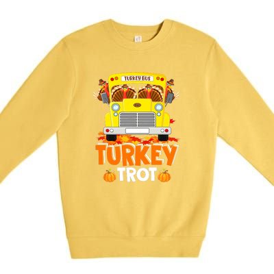 Turkey Run Costume Thanksgiving Running Turkey Trot Premium Crewneck Sweatshirt