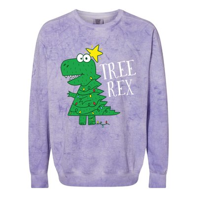 Tree Rex Christmas Dinosaur Christmas Gift Colorblast Crewneck Sweatshirt