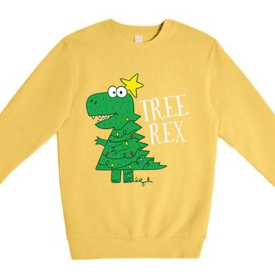 Tree Rex Christmas Dinosaur Christmas Gift Premium Crewneck Sweatshirt