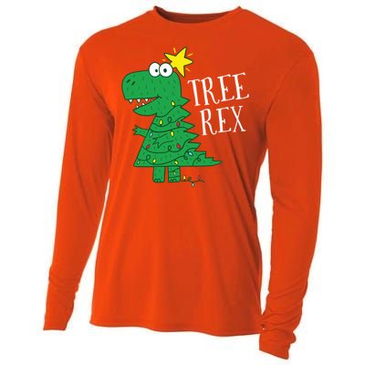 Tree Rex Christmas Dinosaur Christmas Gift Cooling Performance Long Sleeve Crew