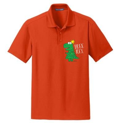 Tree Rex Christmas Dinosaur Christmas Gift Dry Zone Grid Polo