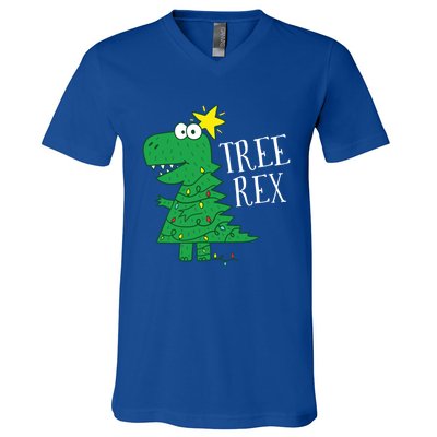 Tree Rex Christmas Dinosaur Christmas Gift V-Neck T-Shirt