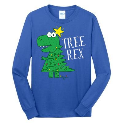 Tree Rex Christmas Dinosaur Christmas Gift Tall Long Sleeve T-Shirt