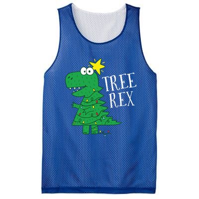 Tree Rex Christmas Dinosaur Christmas Gift Mesh Reversible Basketball Jersey Tank