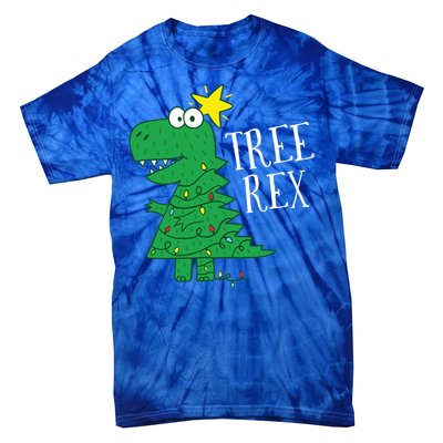 Tree Rex Christmas Dinosaur Christmas Gift Tie-Dye T-Shirt