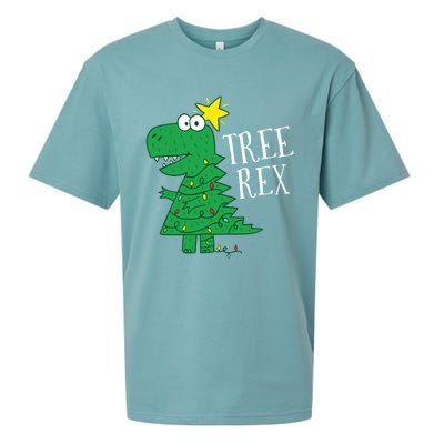 Tree Rex Christmas Dinosaur Christmas Gift Sueded Cloud Jersey T-Shirt