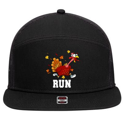 Turkey Run Costume Thanksgiving Running Turkey Trot 7 Panel Mesh Trucker Snapback Hat