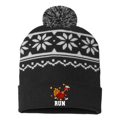 Turkey Run Costume Thanksgiving Running Turkey Trot USA-Made Snowflake Beanie