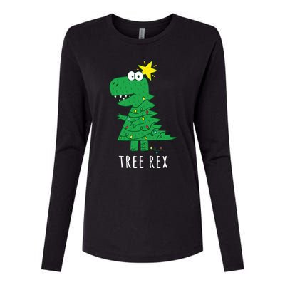 Tree Rex Christmas Gift T Rex Dinosaur Christmas Gift Womens Cotton Relaxed Long Sleeve T-Shirt