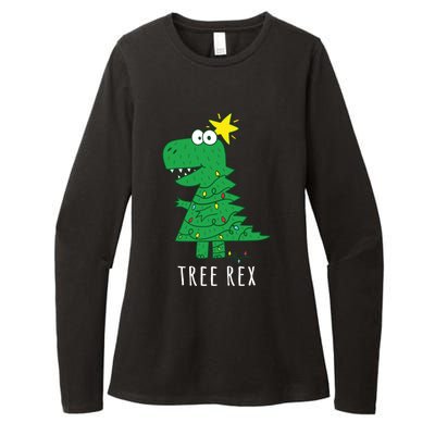 Tree Rex Christmas Gift T Rex Dinosaur Christmas Gift Womens CVC Long Sleeve Shirt