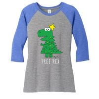 Tree Rex Christmas Gift T Rex Dinosaur Christmas Gift Women's Tri-Blend 3/4-Sleeve Raglan Shirt