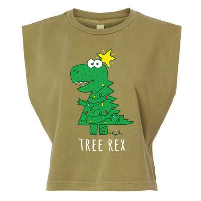 Tree Rex Christmas Gift T Rex Dinosaur Christmas Gift Garment-Dyed Women's Muscle Tee