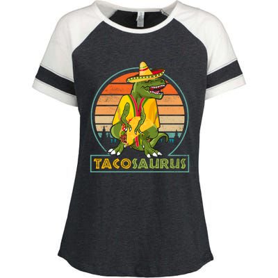 TACOSAURUS REX CINCO DE MAYO T Enza Ladies Jersey Colorblock Tee