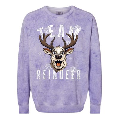 Team Reindeer Christmas Theme Funny Reindeer Tank Top Colorblast Crewneck Sweatshirt