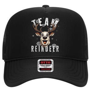 Team Reindeer Christmas Theme Funny Reindeer Tank Top High Crown Mesh Back Trucker Hat